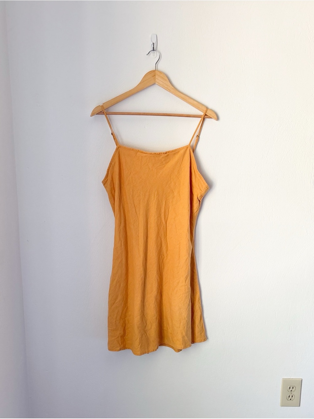 Abercrombie & Fitch Mustard Yellow Linen Blend Mini Dress